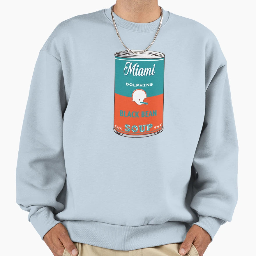 Miami Dolphins Soup Can Sweatshirt - Graphic Print Unisex - T-Shirt, Sweatshirt, Hoodie