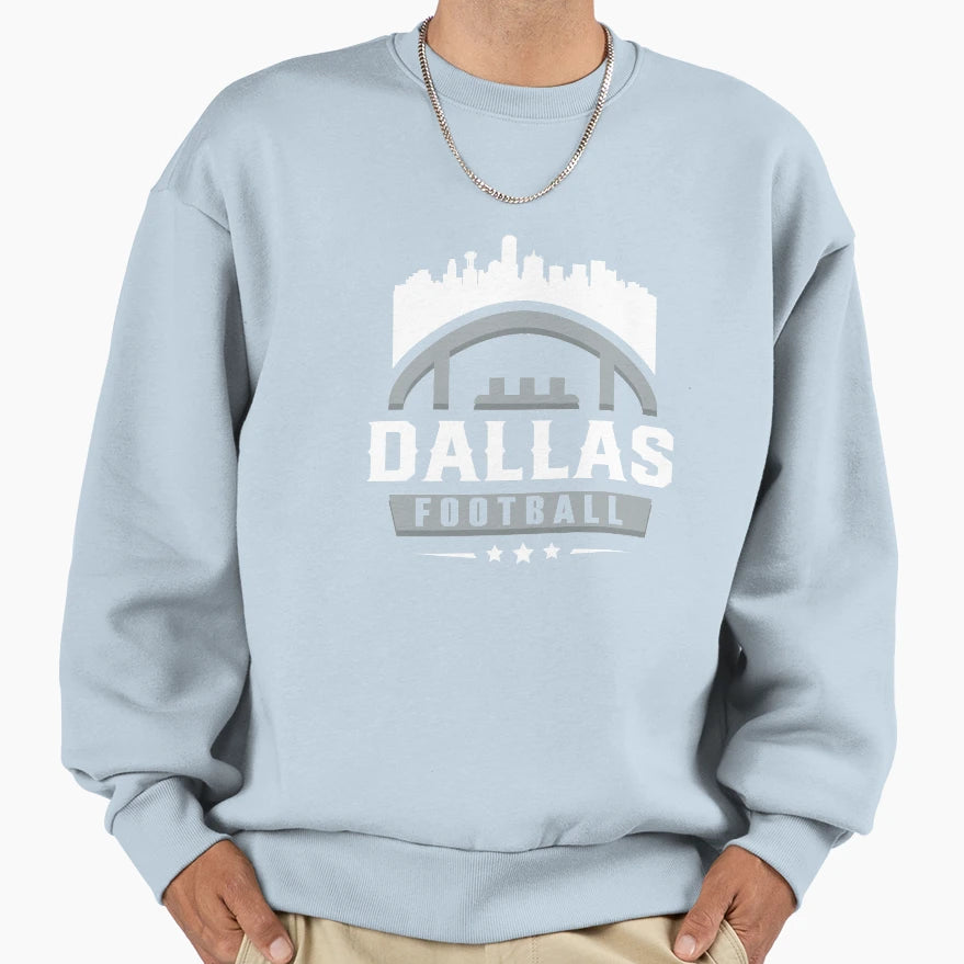Dallas Football Stars City Skyline Sweatshirt - Streetwear Style for Adults - T-Shirt, Sweatshirt, Hoodie