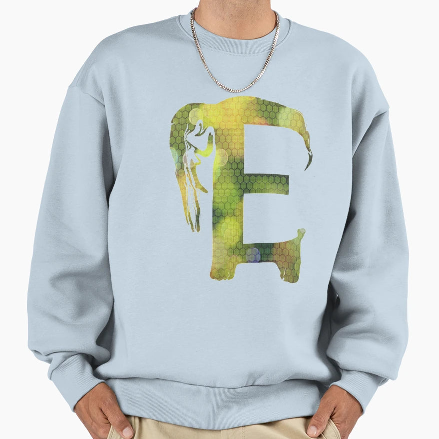 E Elephant Sweatshirt - Graphic Print Unisex - T-Shirt, Sweatshirt, Hoodie