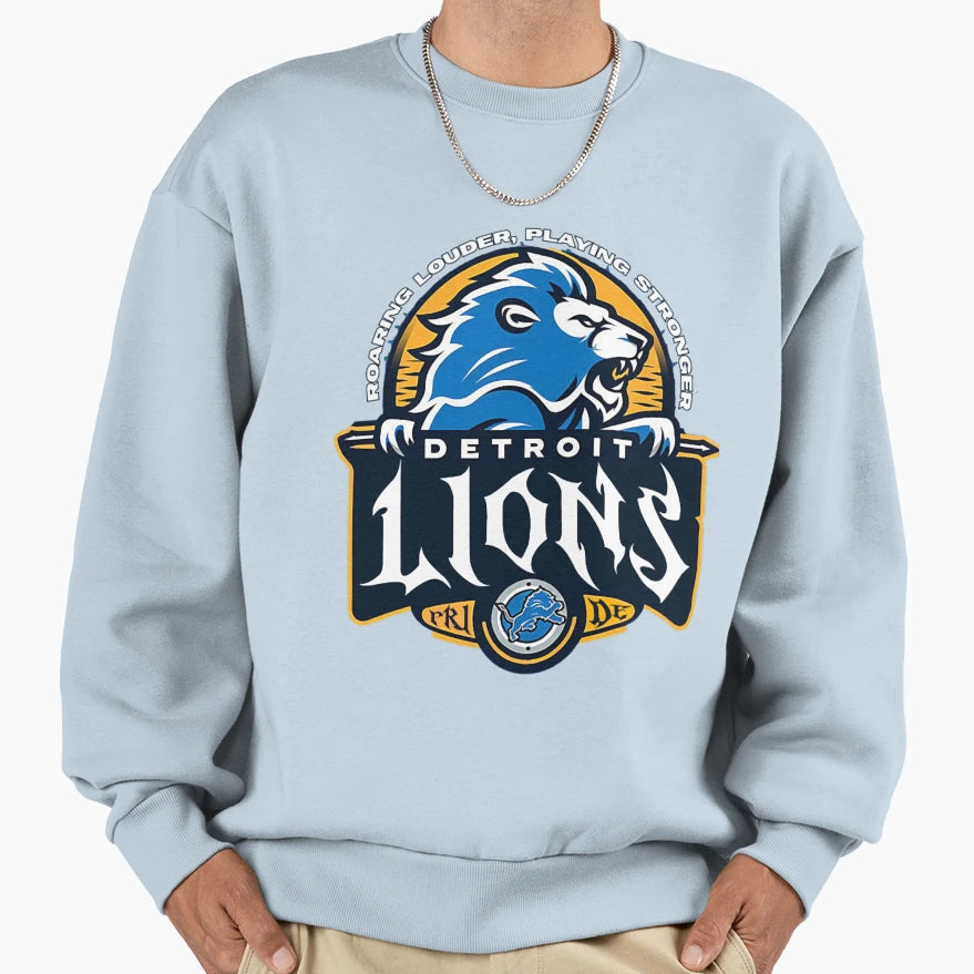 Roaring Louder Detroit Lions Logo Sweatshirt - Trendy Graphic Unisex - T-Shirt, Sweatshirt, Hoodie
