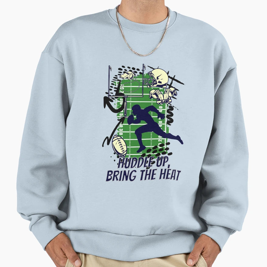 Huddle Up American Football Sweatshirt - Custom Art Print Unisex - T-Shirt, Sweatshirt, Hoodie
