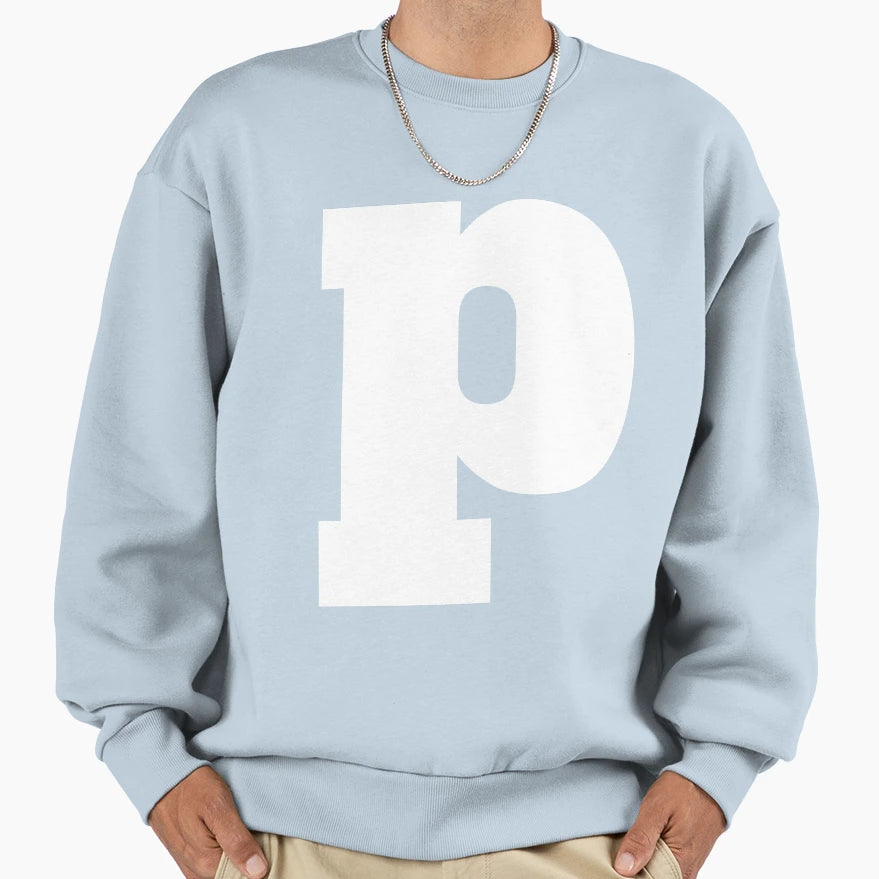 Alphabet P Lowercase Letter P Sweatshirt - Streetwear Style Men Women - T-Shirt, Sweatshirt, Hoodie