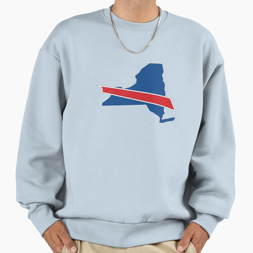 New York State Outline Buffalo Bills Sweatshirt - Graphic Print Men Women - T-Shirt, Sweatshirt, Hoodie