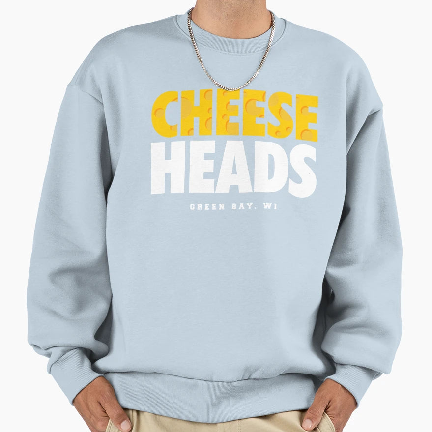 Green Bay Cheese Heads Sweatshirt - Fun Novelty Design for Adults - T-Shirt, Sweatshirt, Hoodie