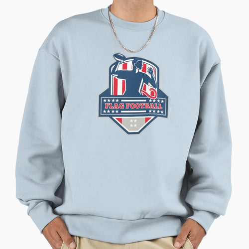 Flag Football Players Funny Humorous Sweatshirt - Trendy Graphic Unisex - T-Shirt, Sweatshirt, Hoodie
