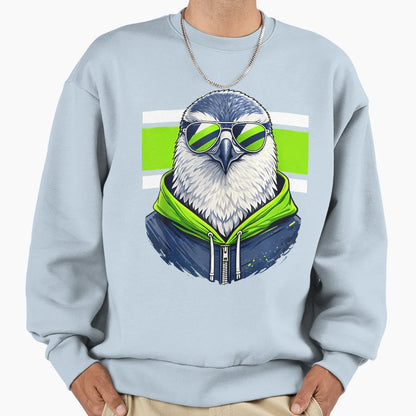 Face Sea Hawk Sunglass Sweatshirt - Fun Novelty Design for Adults - T-Shirt, Sweatshirt, Hoodie