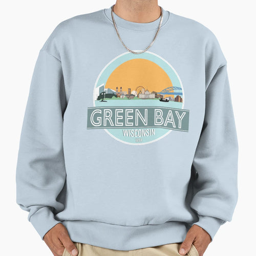 Green Bay City Scape Sweatshirt - Fun Novelty Design Men Women - T-Shirt, Sweatshirt, Hoodie