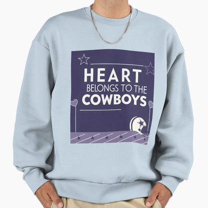 Heart Belongs To Cowboys Sweatshirt - Minimalist Print for Adults - T-Shirt, Sweatshirt, Hoodie