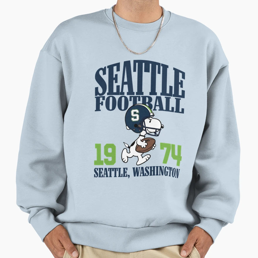 Seattle Seahawks Football Snoopy Sweatshirt - Novelty Apparel for Adults - T-Shirt, Sweatshirt, Hoodie