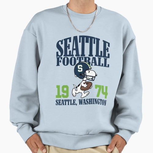 Seattle Seahawks Football Snoopy Sweatshirt - Novelty Apparel for Adults - T-Shirt, Sweatshirt, Hoodie