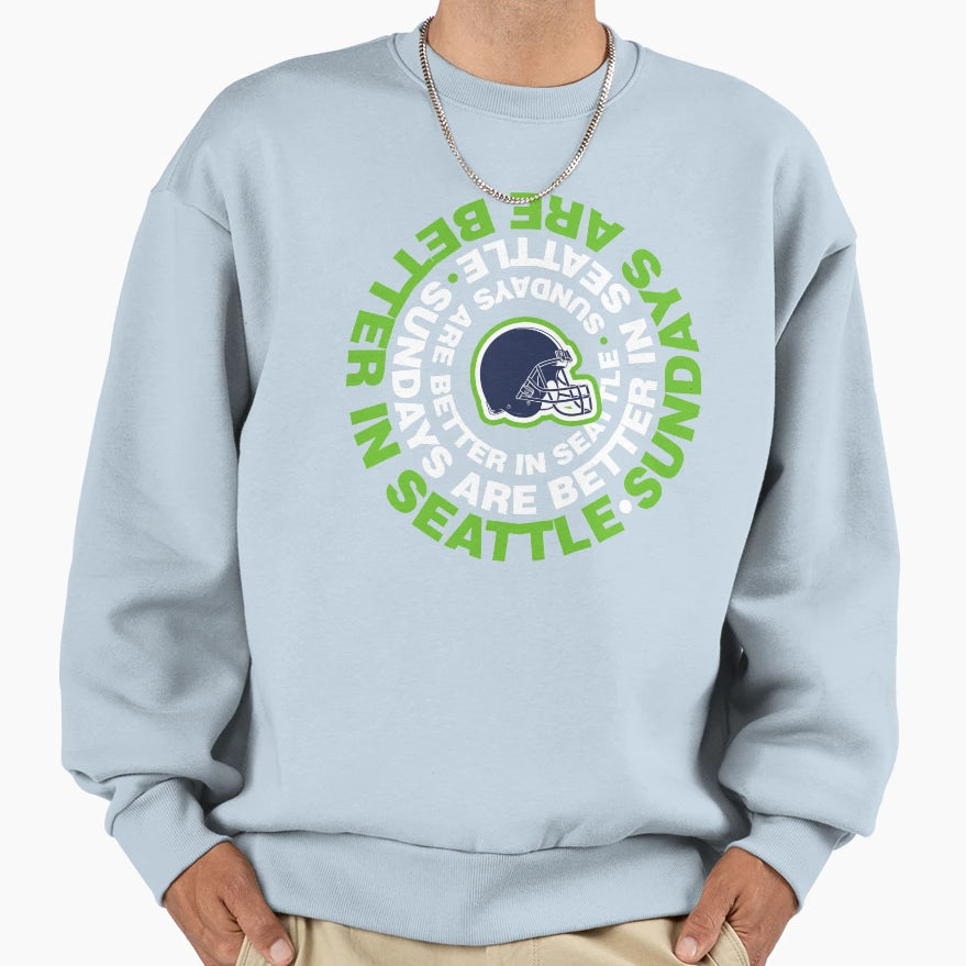 Seattle Best Place To Be Sunday Sweatshirt - Minimalist Print for Adults - T-Shirt, Sweatshirt, Hoodie