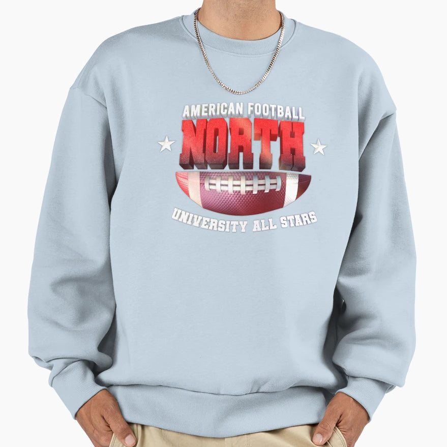 North American Football Sweatshirt - Aesthetic Graphic for Adults - T-Shirt, Sweatshirt, Hoodie
