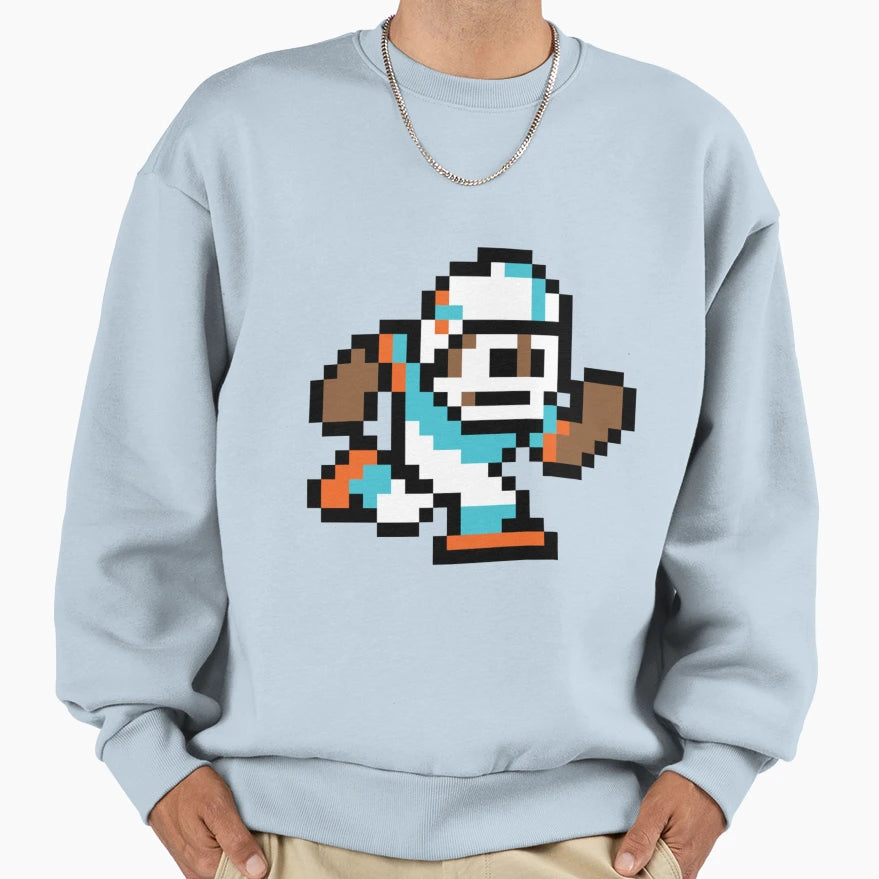 8 Bit Player Miami Dolphins Gift Sweatshirt - Casual Everyday Wear Unisex - T-Shirt, Sweatshirt, Hoodie
