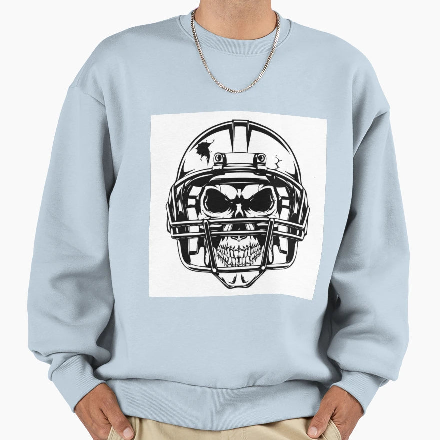 Football Skull Sweatshirt - Minimalist Print Unisex - T-Shirt, Sweatshirt, Hoodie