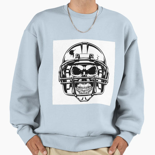 Football Skull Sweatshirt - Minimalist Print Unisex - T-Shirt, Sweatshirt, Hoodie