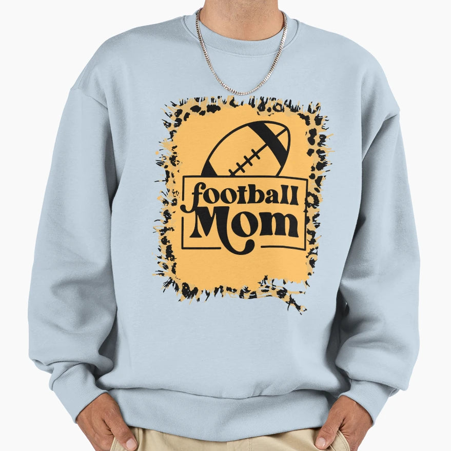 Football Mom Leopard Sweatshirt - Casual Everyday Wear Unisex - T-Shirt, Sweatshirt, Hoodie