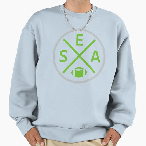 Seattle Football Emblem Sea Sweatshirt - Novelty Apparel Unisex - T-Shirt, Sweatshirt, Hoodie