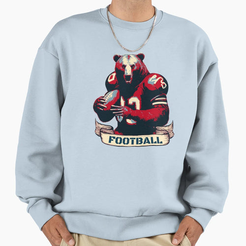 American Football Bear Sweatshirt - Unique Graphic Unisex - T-Shirt, Sweatshirt, Hoodie