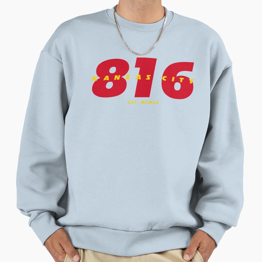 816 Kansas City Football Sweatshirt - Novelty Apparel Unisex - T-Shirt, Sweatshirt, Hoodie