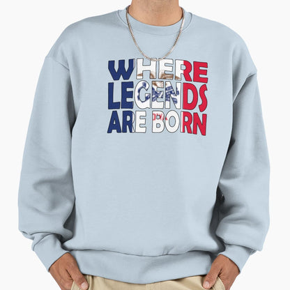 Iowa Flag Where Legends Are Born Sweatshirt - Aesthetic Graphic for Adults - T-Shirt, Sweatshirt, Hoodie