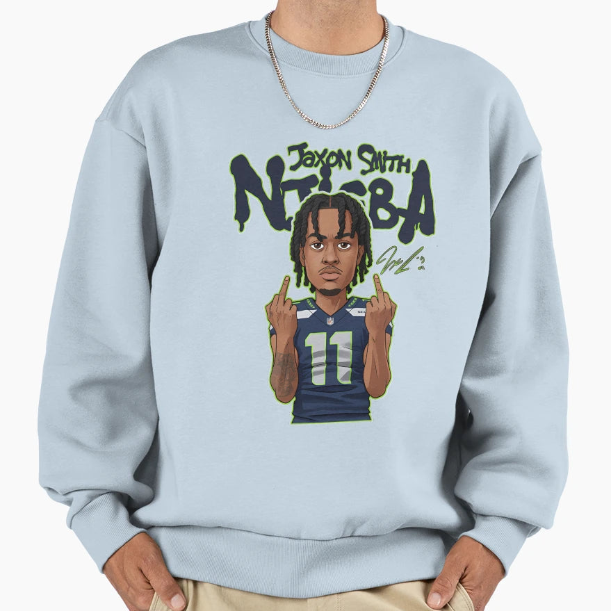 Jaxon Smith Njigba Middle Finger Sweatshirt - Minimalist Print Unisex - T-Shirt, Sweatshirt, Hoodie