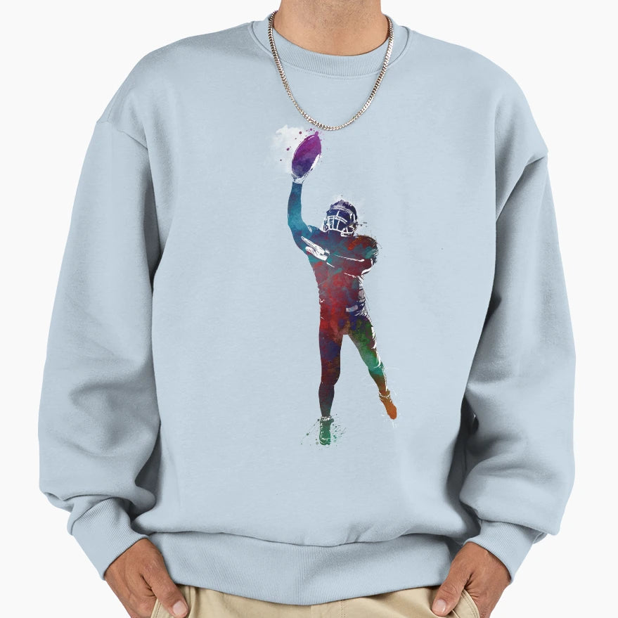 American Football Player Football Sweatshirt - Unique Graphic for Adults - T-Shirt, Sweatshirt, Hoodie