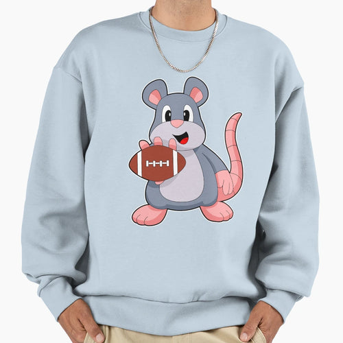 Mouse Football Sports Sweatshirt - Graphic Print Unisex - T-Shirt, Sweatshirt, Hoodie