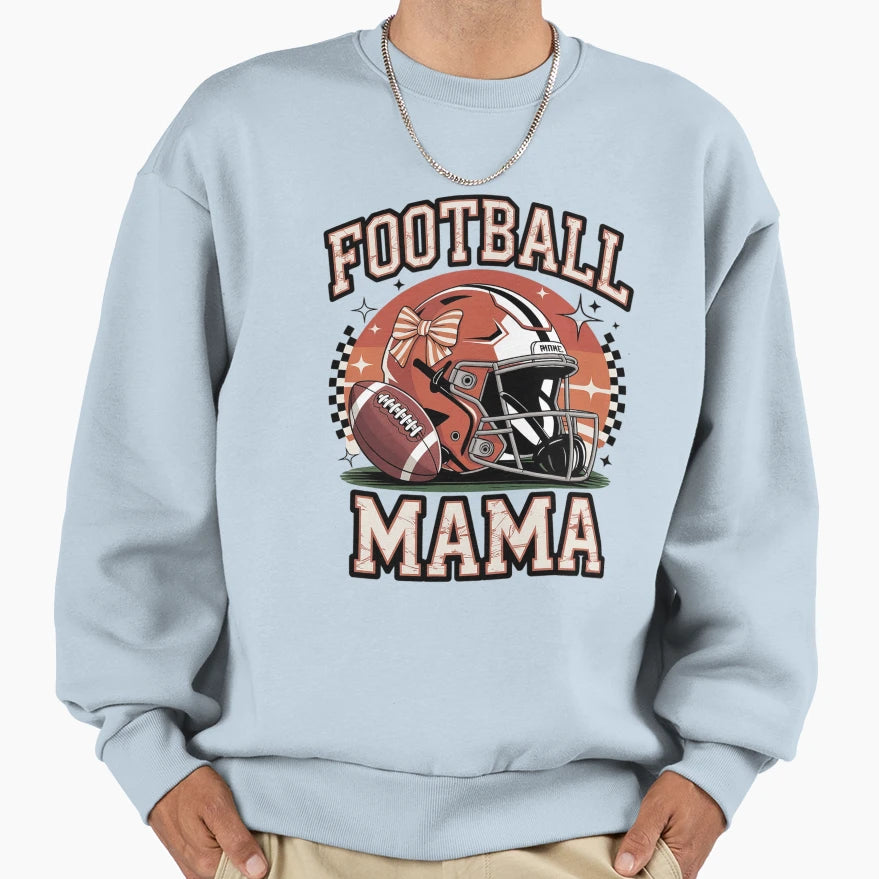 Football Mama Fall Coquette Bow Sweatshirt - Novelty Apparel Unisex - T-Shirt, Sweatshirt, Hoodie