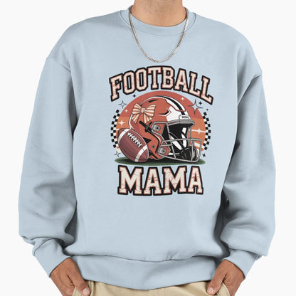 Football Mama Fall Coquette Bow Sweatshirt - Novelty Apparel Unisex - T-Shirt, Sweatshirt, Hoodie