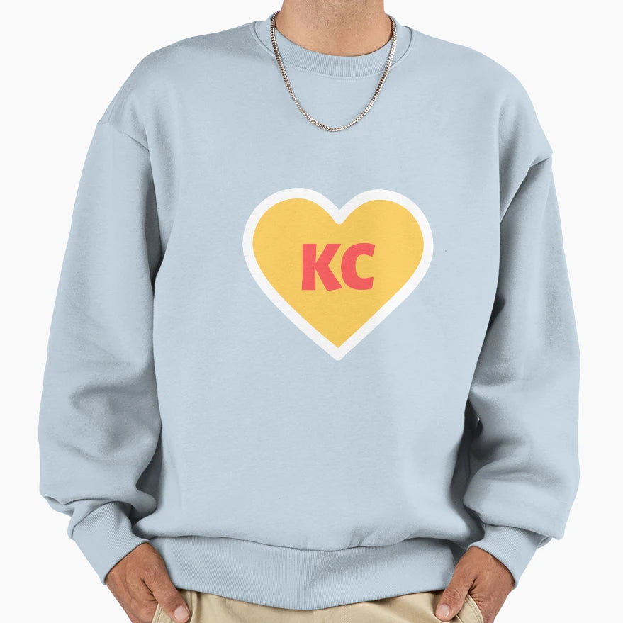 I Love Kansas City Heart Kc Football Sweatshirt - Minimalist Print Unisex - T-Shirt, Sweatshirt, Hoodie