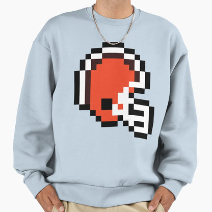 Cleveland Browns 8 Bit Football Helmet Sweatshirt - Unique Graphic Unisex - T-Shirt, Sweatshirt, Hoodie