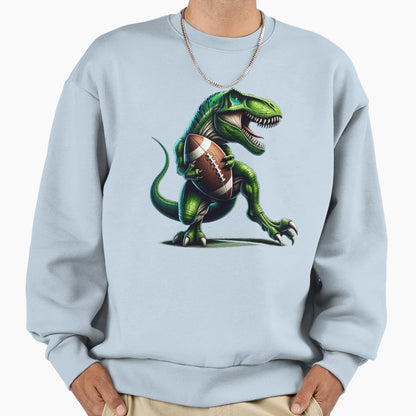 Dinosaur Playing American Football Sweatshirt - Novelty Apparel Unisex - T-Shirt, Sweatshirt, Hoodie