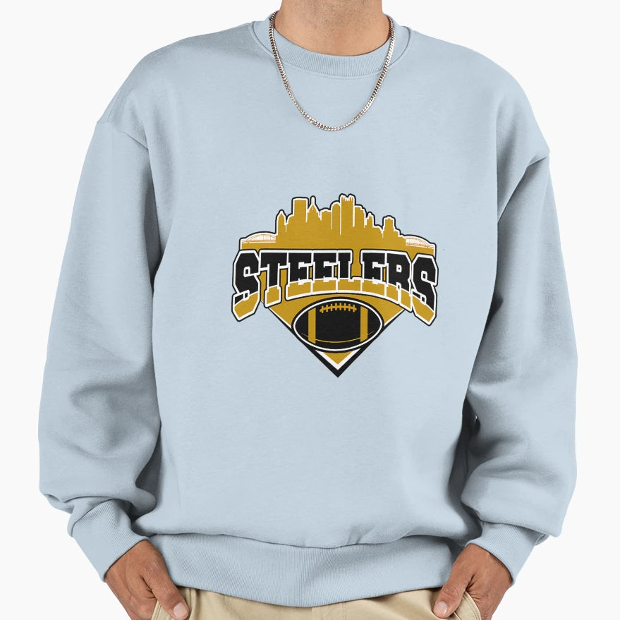 Steelers Football Skyline Sweatshirt - Aesthetic Graphic for Adults - T-Shirt, Sweatshirt, Hoodie