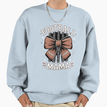 Football Mama Fall Coquette Bow Sweatshirt - Custom Art Print Men Women - T-Shirt, Sweatshirt, Hoodie