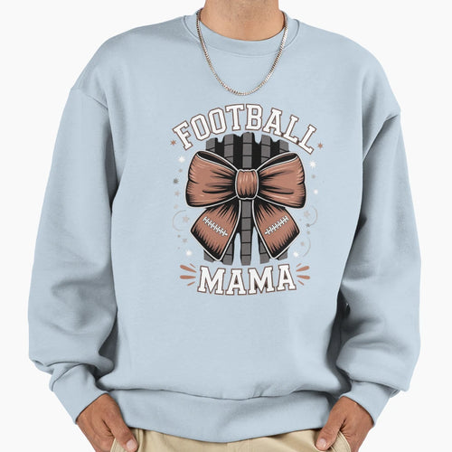 Football Mama Fall Coquette Bow Sweatshirt - Custom Art Print Men Women - T-Shirt, Sweatshirt, Hoodie