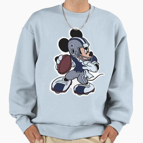 Mouse As Cowboys Football Player Sweatshirt - Trendy Graphic Men Women - T-Shirt, Sweatshirt, Hoodie