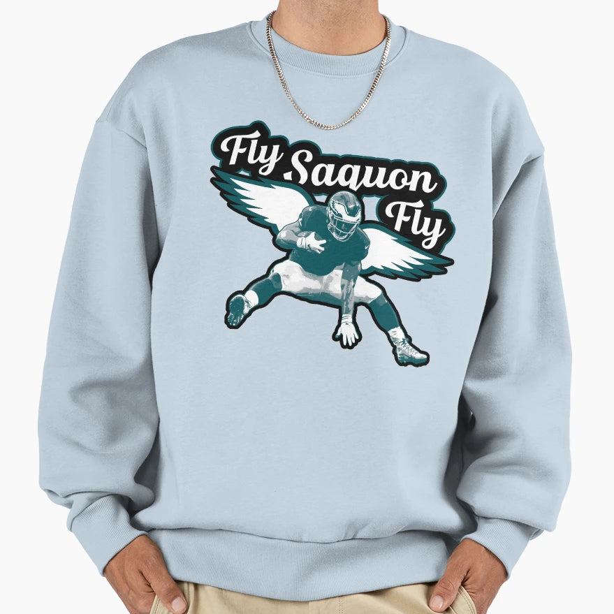 Fly Saquon Fly Sweatshirt - Trendy Graphic for Adults - T-Shirt, Sweatshirt, Hoodie