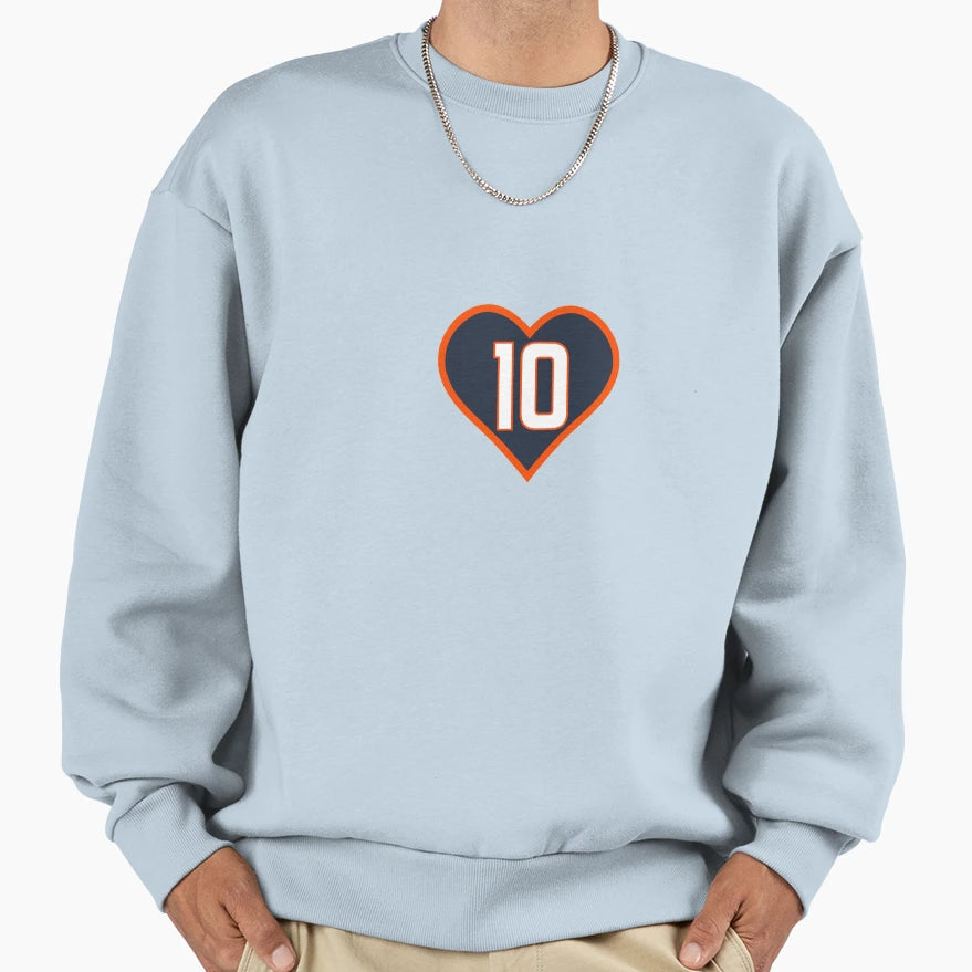 Denver Broncos 10 Nix Heart Sweatshirt - Custom Art Print for Adults - T-Shirt, Sweatshirt, Hoodie