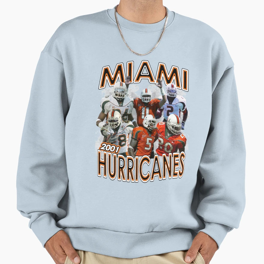 2001 Miami Championship Team White Sweatshirt - Streetwear Style Unisex - T-Shirt, Sweatshirt, Hoodie
