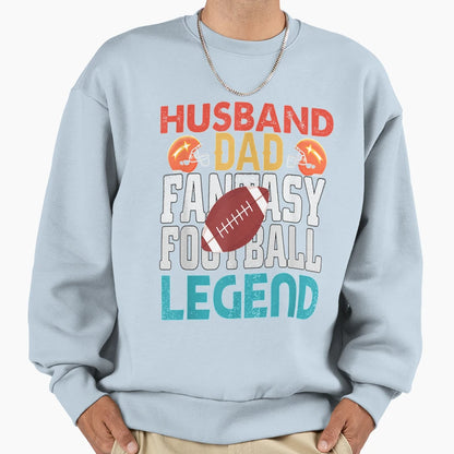 Mens Husband Dad Fantasy Football Legend T-Shirt - Graphic Print Men Women - T-Shirt, Sweatshirt, Hoodie
