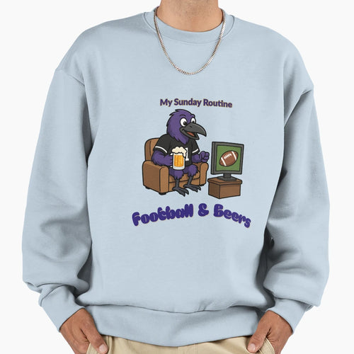 Funny Ravens Cartoon My Sunday Hoodie - Casual Everyday Wear for Adults - T-Shirt, Sweatshirt, Hoodie