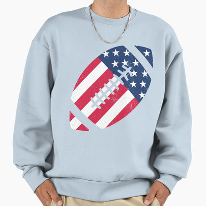 Football American Flag Sweatshirt - Aesthetic Graphic for Adults - T-Shirt, Sweatshirt, Hoodie
