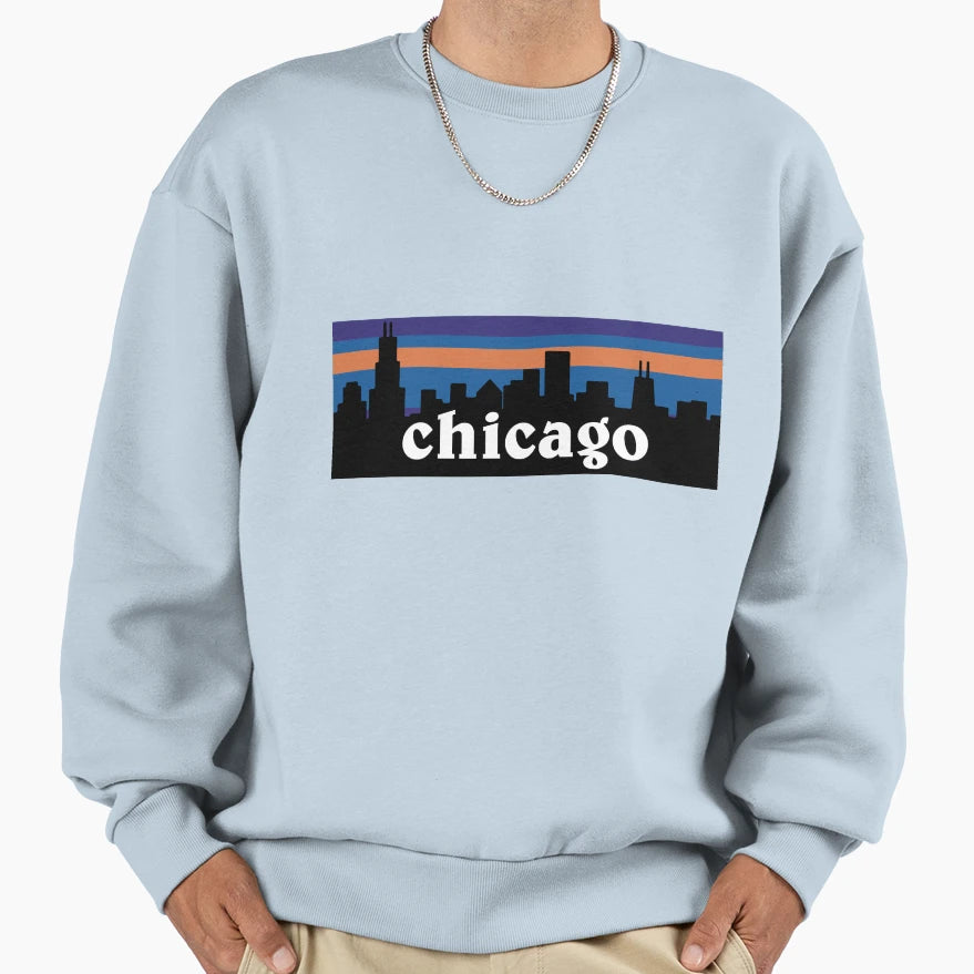 Chicago Skyline Sweatshirt - Streetwear Style for Adults - T-Shirt, Sweatshirt, Hoodie