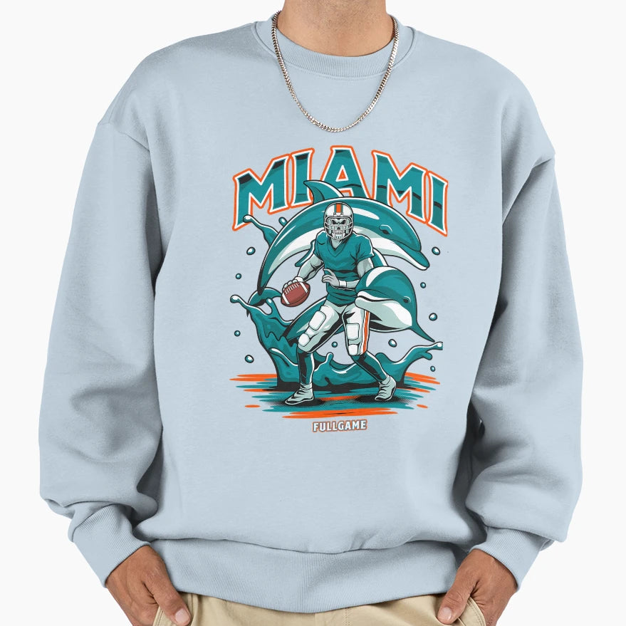 Miami Football Sweatshirt - Fun Novelty Design Men Women - T-Shirt, Sweatshirt, Hoodie