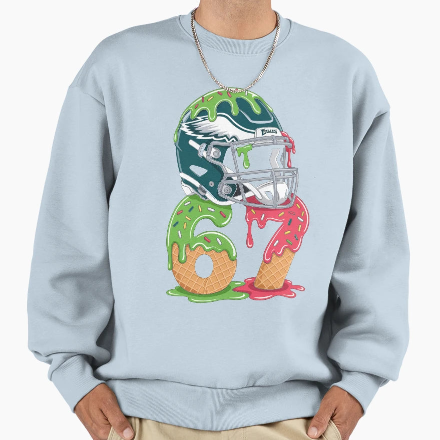 American Football 67 Ice Cream Sweatshirt - Aesthetic Graphic for Adults - T-Shirt, Sweatshirt, Hoodie