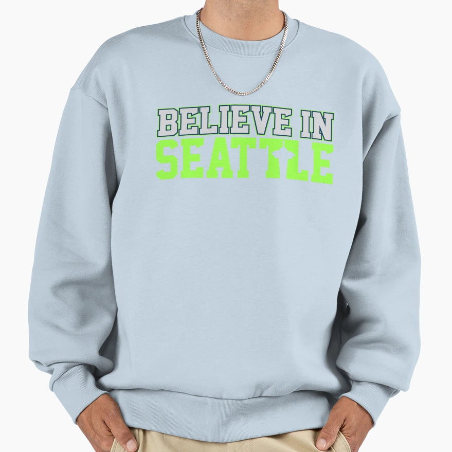 Victrs Believe Seattle Sweatshirt - Unique Graphic for Adults - T-Shirt, Sweatshirt, Hoodie