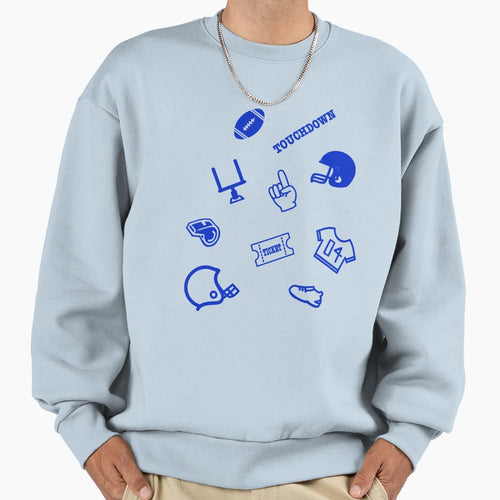Football Theme Fan Pattern Sweatshirt - Casual Everyday Wear Men Women - T-Shirt, Sweatshirt, Hoodie