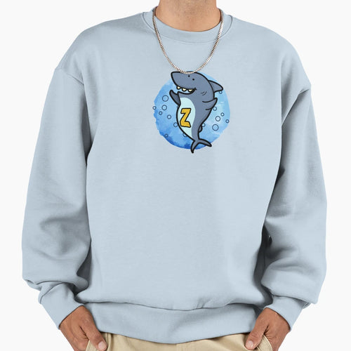 Alphabet Letter Z Happy Shark Sweatshirt - Casual Everyday Wear Men Women - T-Shirt, Sweatshirt, Hoodie