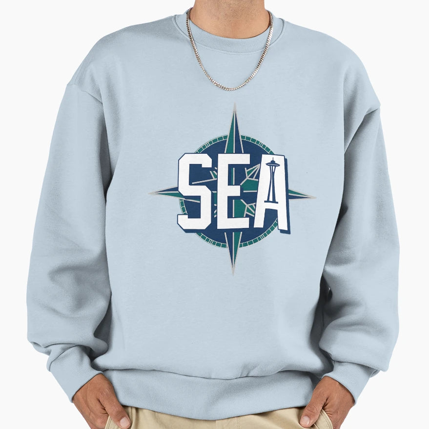 Seattle Compass Sweatshirt - Trendy Graphic Men Women - T-Shirt, Sweatshirt, Hoodie