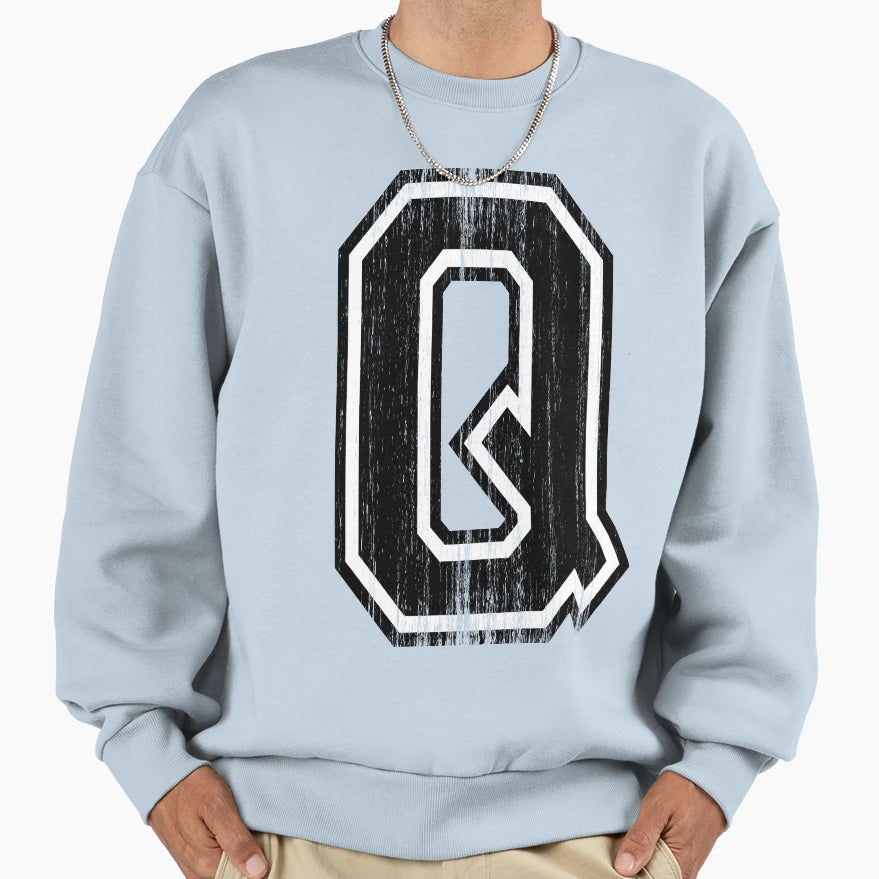 Big Varsity Letter Q Sweatshirt - Casual Everyday Wear for Adults - T-Shirt, Sweatshirt, Hoodie